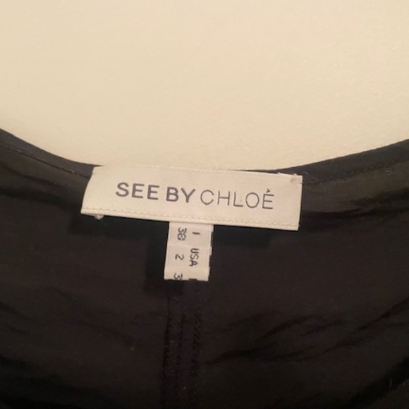 See By Chloe Black Summer Blouse Top - Picture 2 of 8